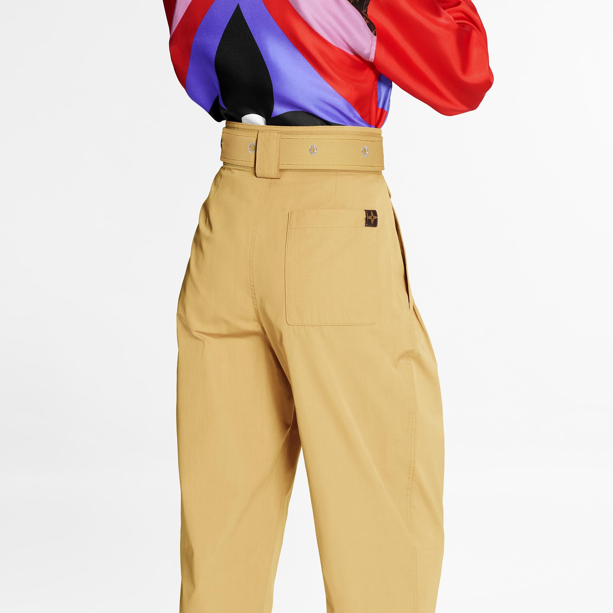 Peach-Effect Cotton Carrot Pants - 5