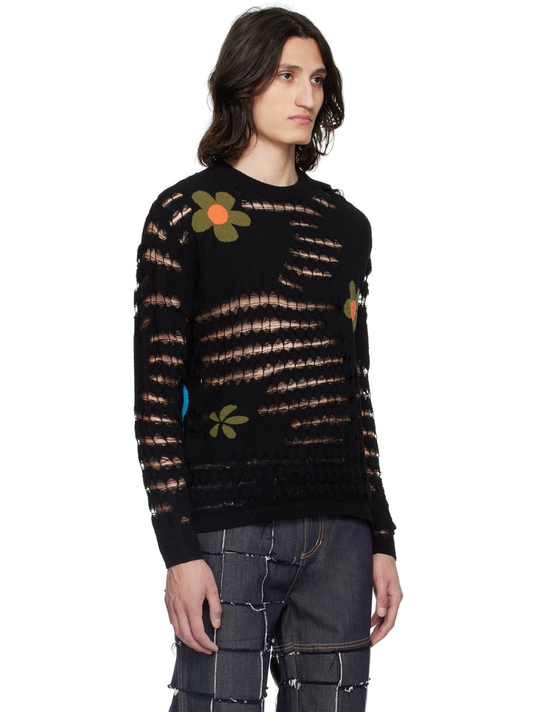 Black Flower Sweater - 2