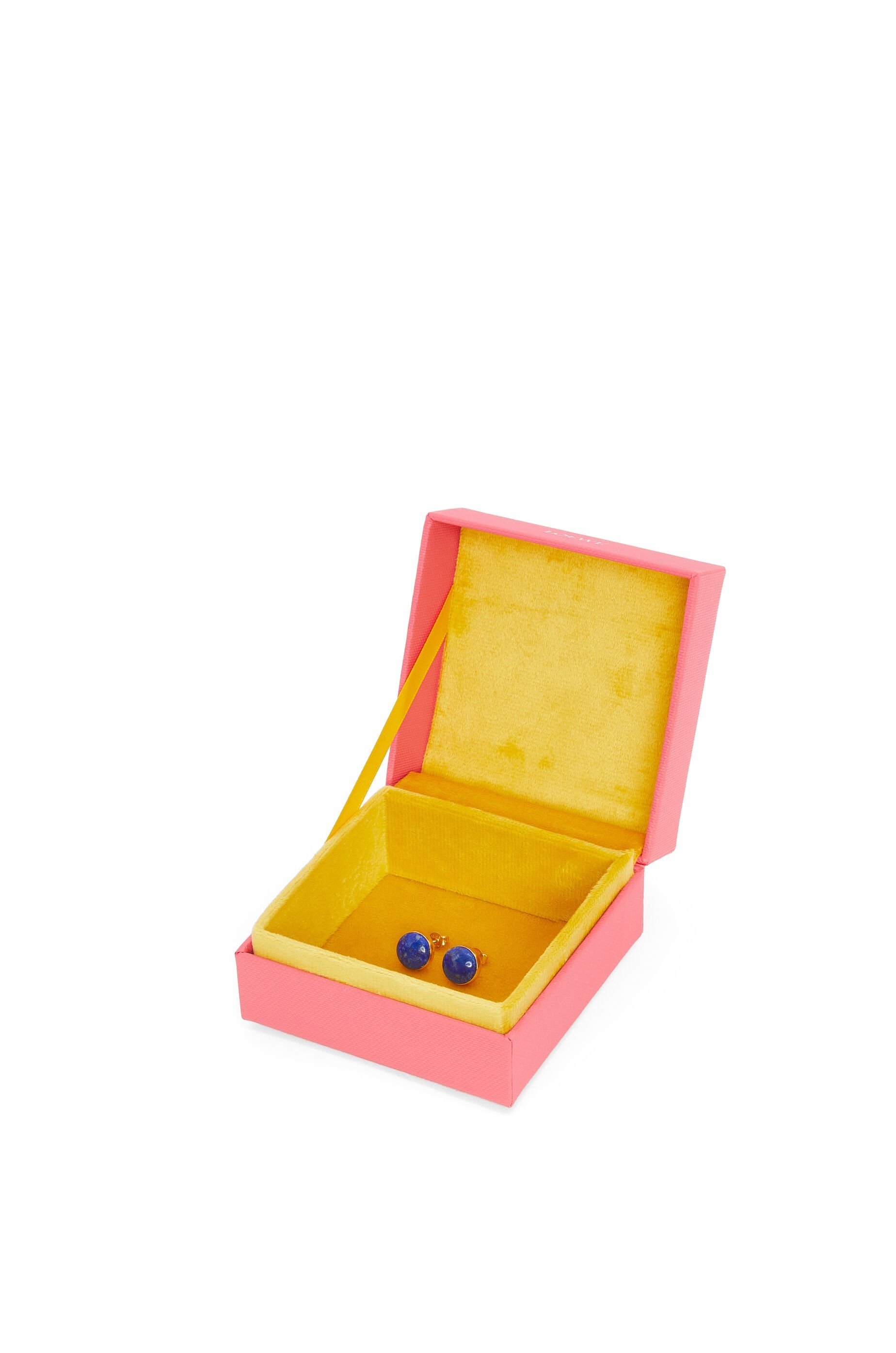 Anagram Pebble stud earrings in sterling silver and lapis lazuli 3