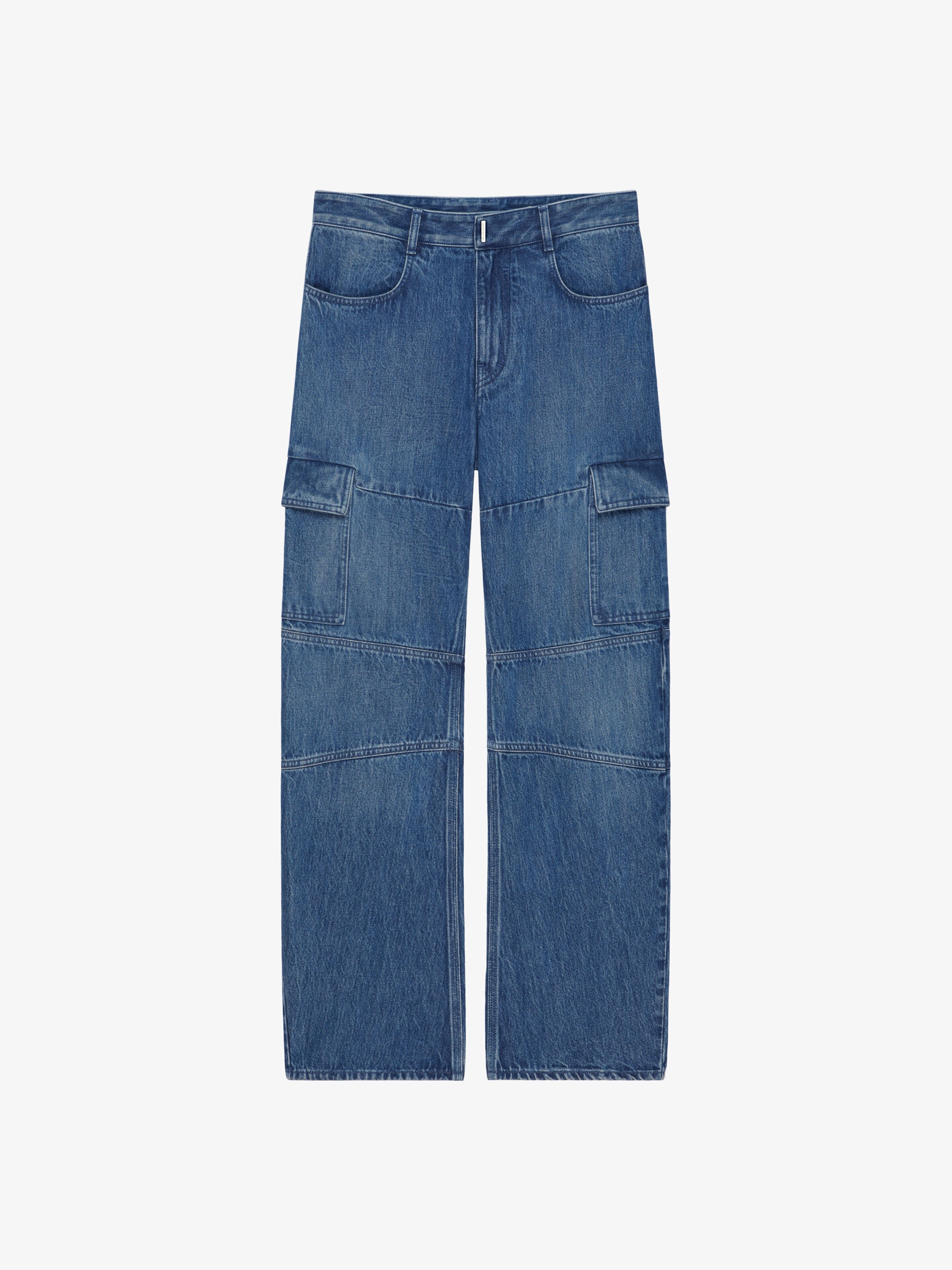 MULTICUTTED DENIM CARGO PANT - 1