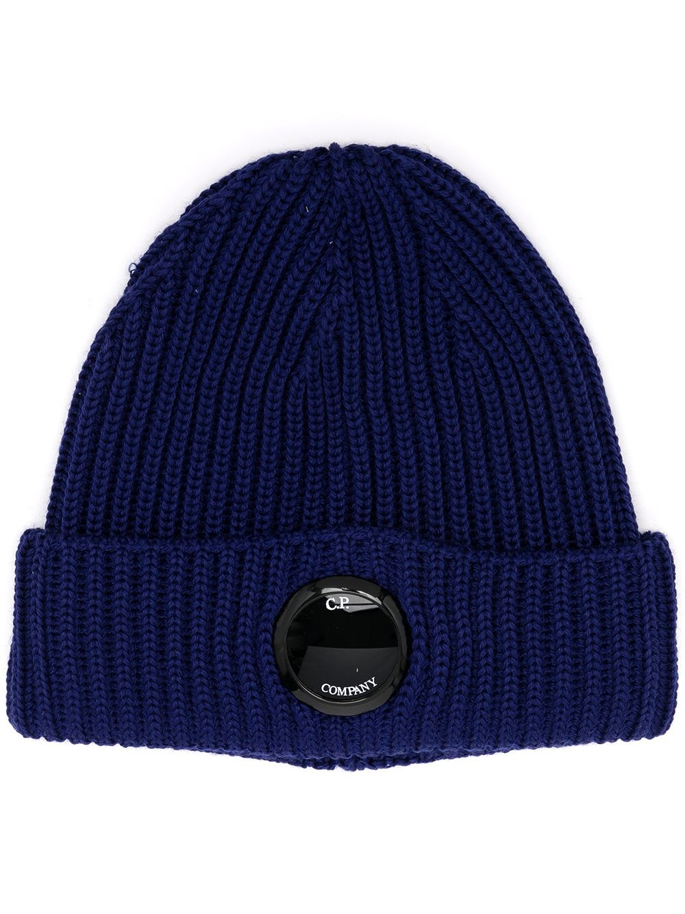 logo-patch ribbed knit beanie - 1