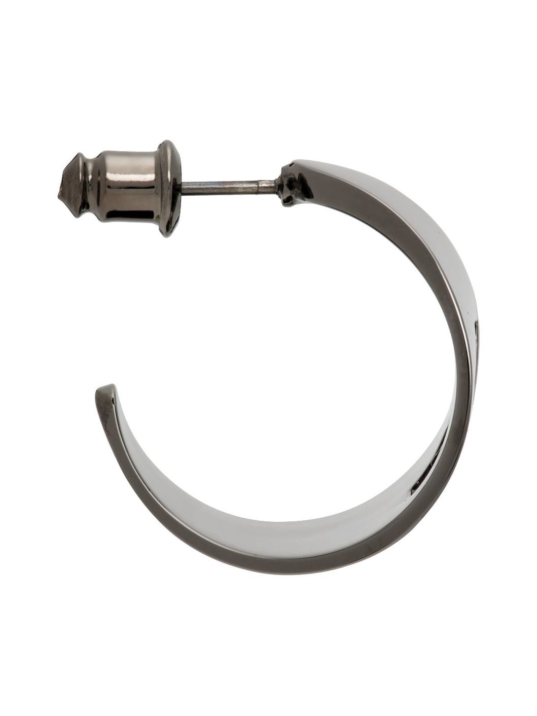 Gunmetal Logo Motif Earrings - 2