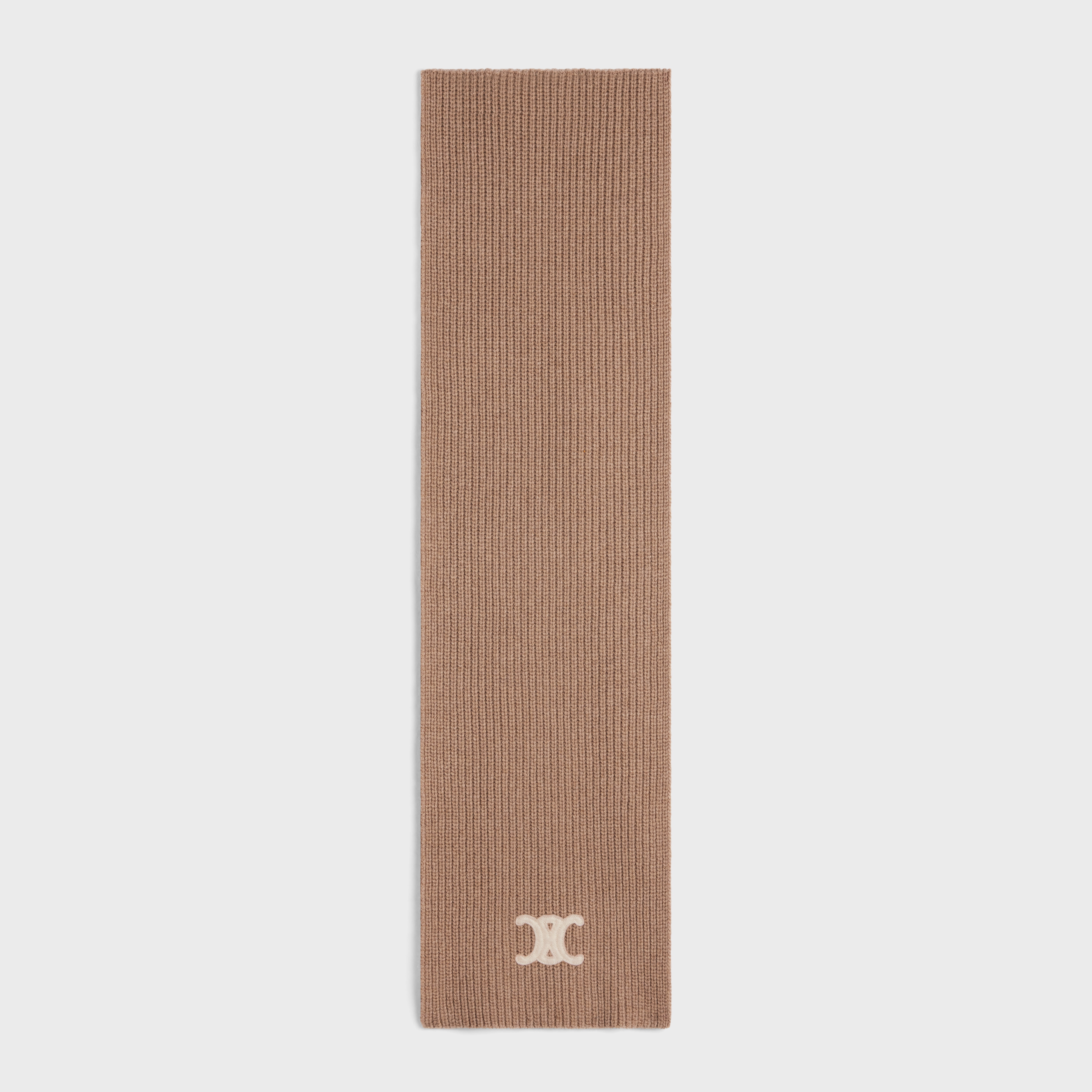 TRIOMPHE SCARF IN RIBBED CASHMERE WOOL - 1