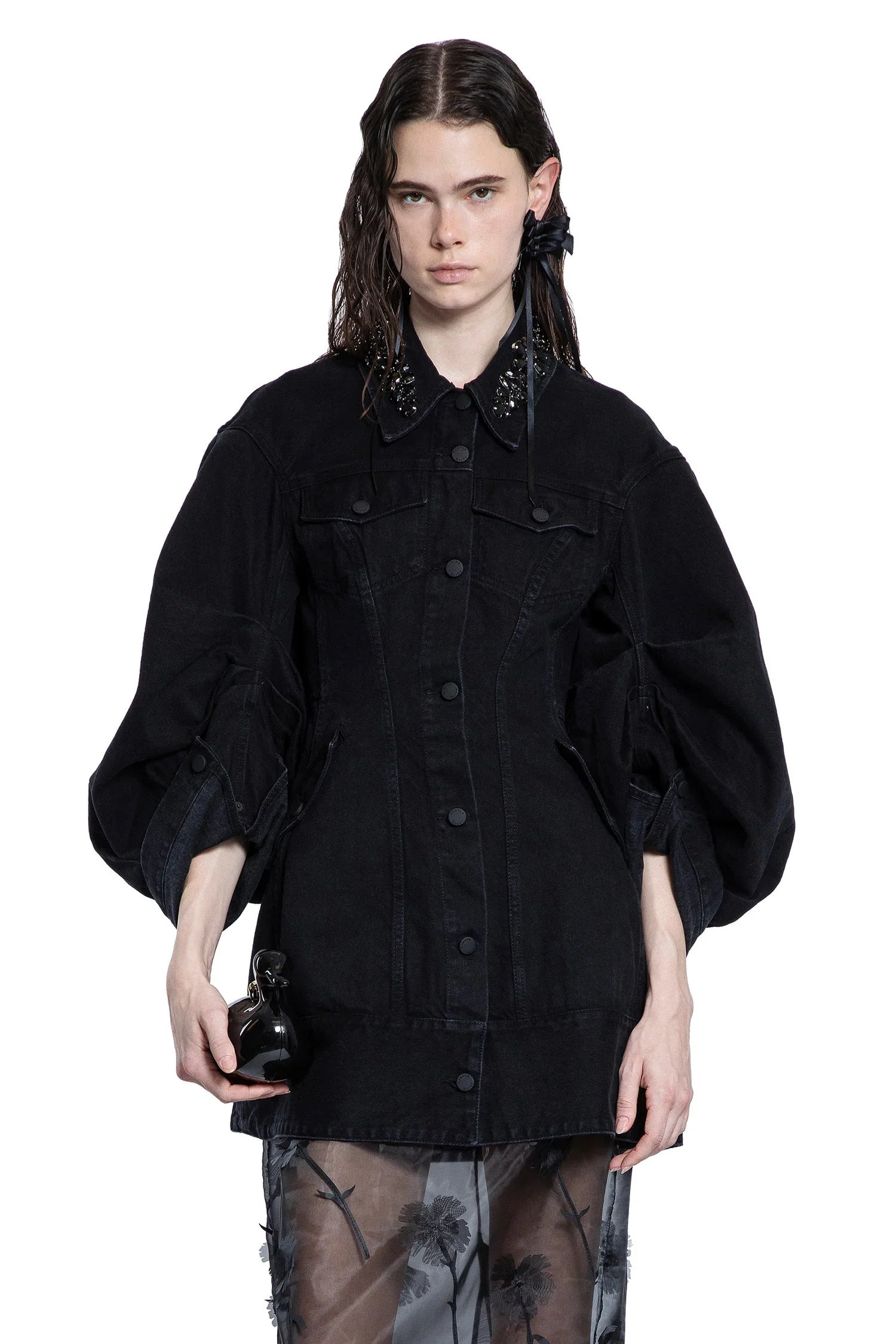 Embellished-Sculpted-Short-Denim-Coat - 6