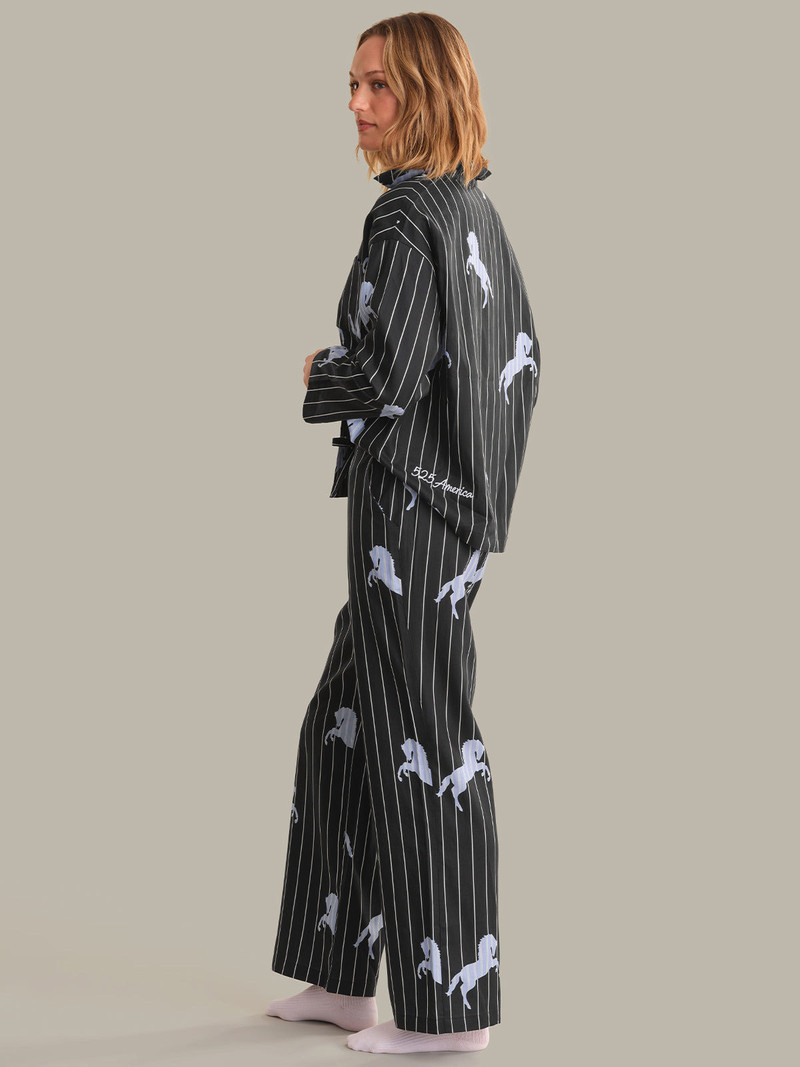 525 america The Pinstripe Horse Print Sleep Set outlook