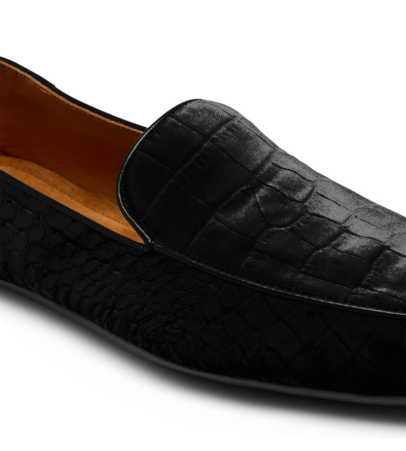 STAMPED CROC VELVET SLIPPERS 5