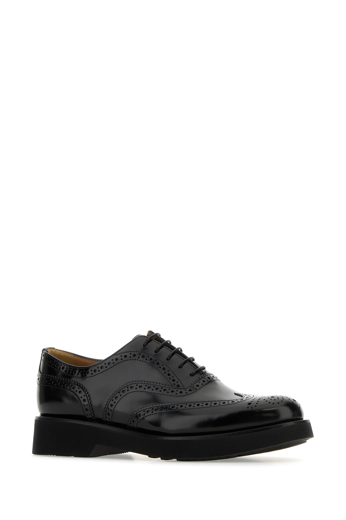 Black leather Burwood lace-up shoes - 2