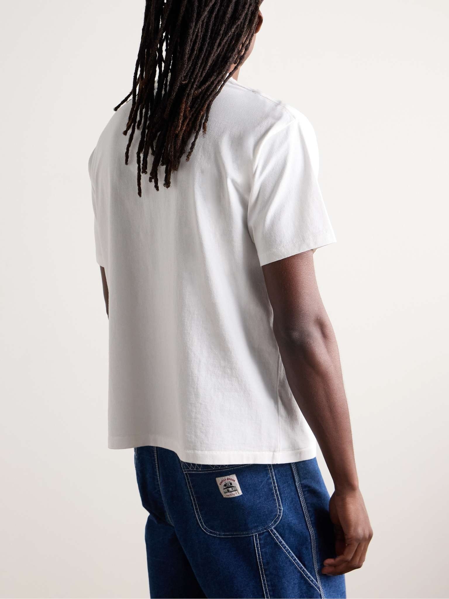 【Bode】 EmbroideredフープコットンTシャツ BODE Logo-Embroidered Cotton-Jersey T-Shirt | REVERSIBLE