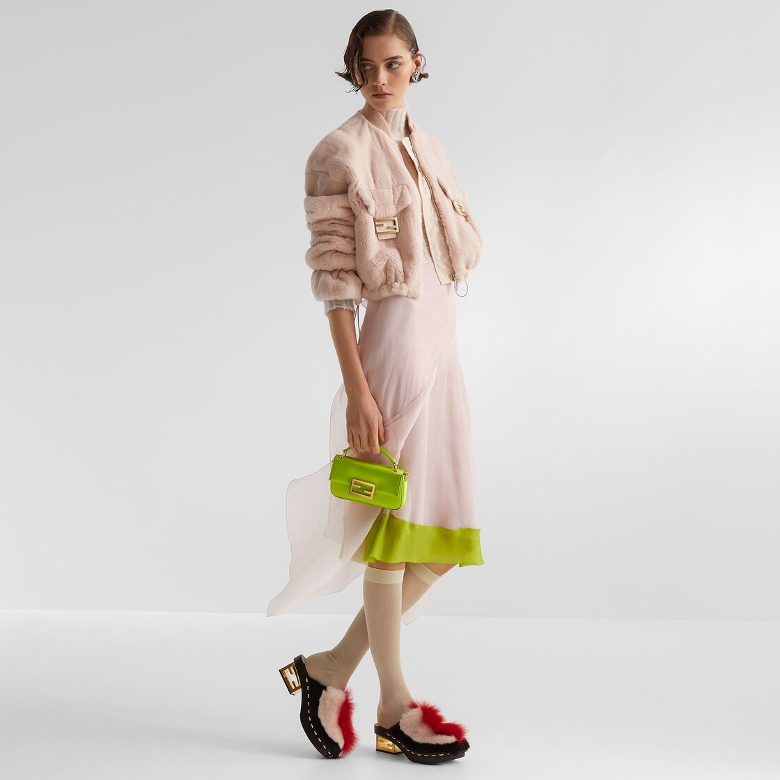 Pink chiffon skirt - 4