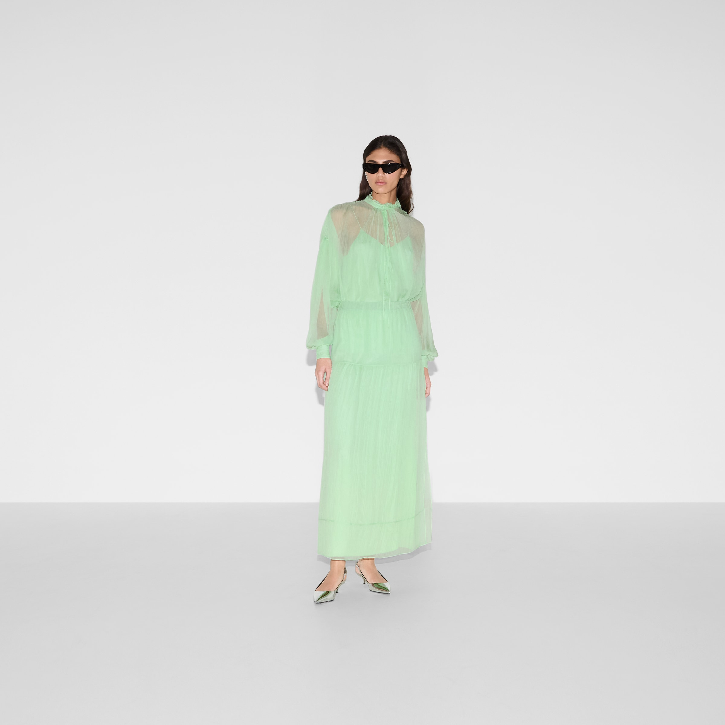 Silk chiffon creponne top - 2