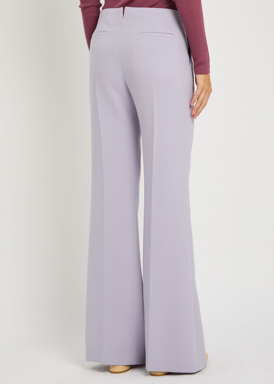 Chloe Pintuck Flared-leg Wool Trousers - 3