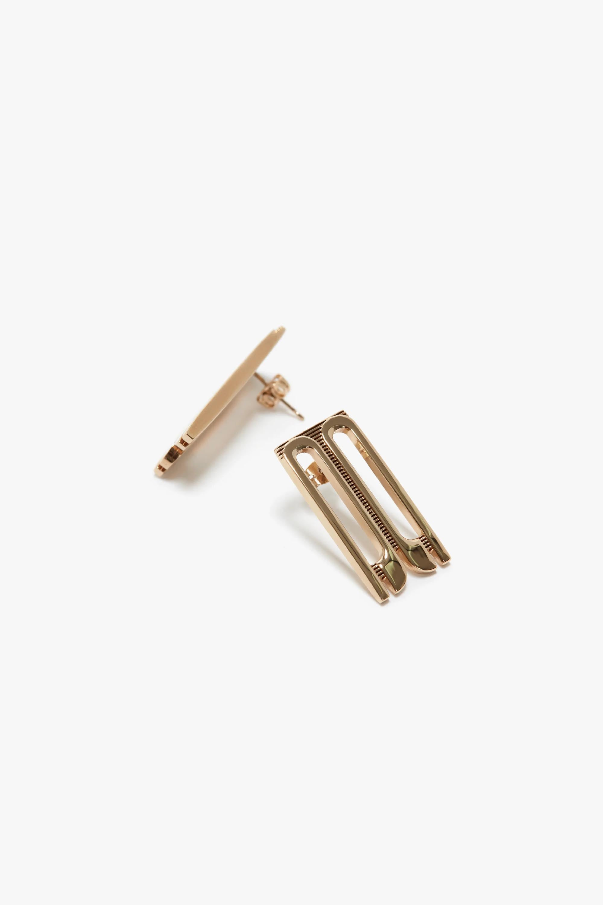 Exclusive Frame Stud Earrings In Gold - 5