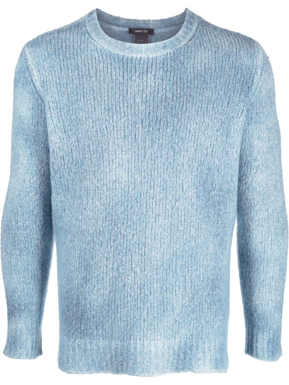 distressed-effect crew-neck jumper - 1