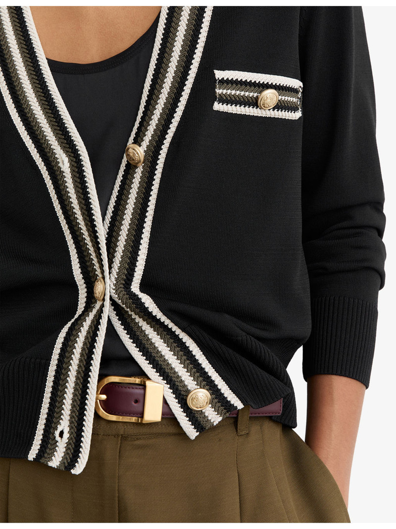 Danni Tipped Button-Through Knitted Cardigan 4