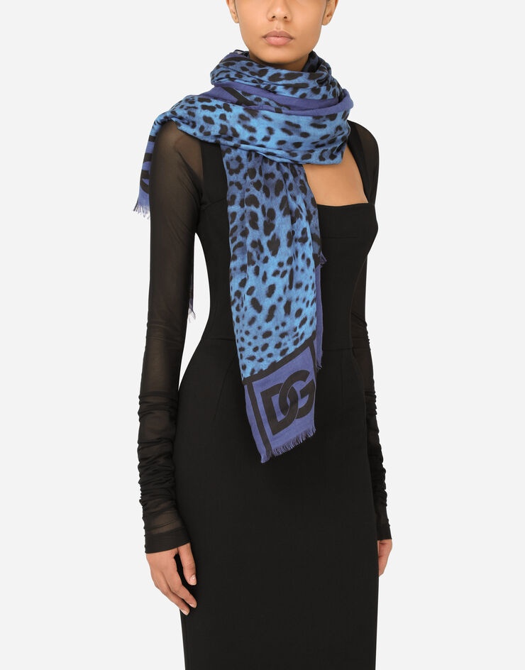 Leopard-print modal and cashmere scarf (135 x 200) - 2