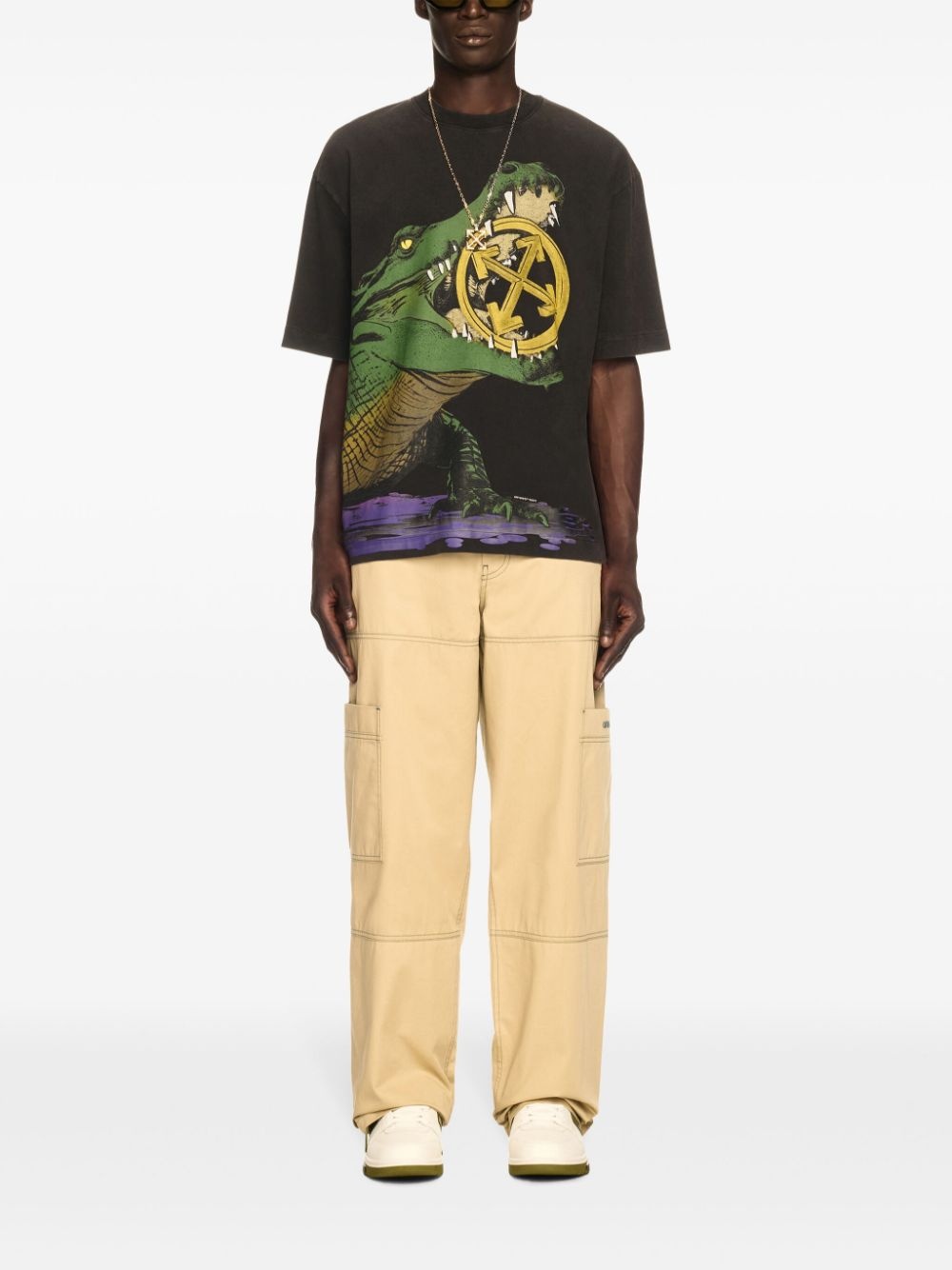 contrast-stitching cargo pants - 2