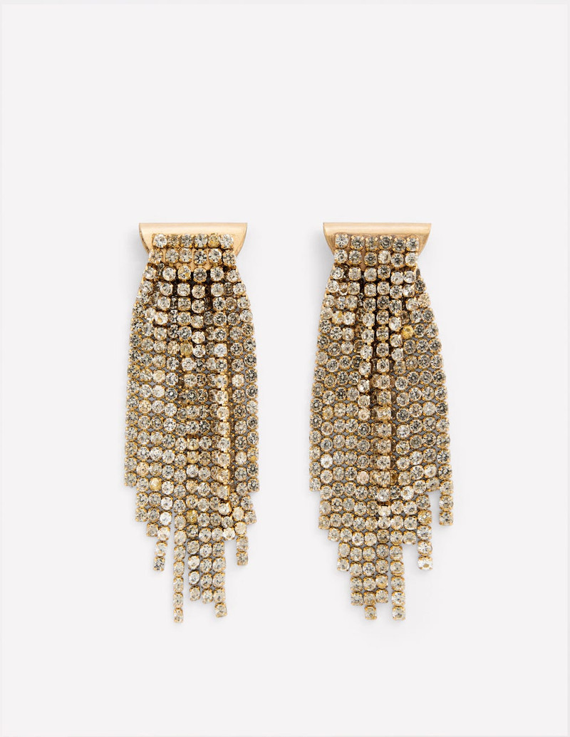 Jewel Fringe Earrings-Silver 1
