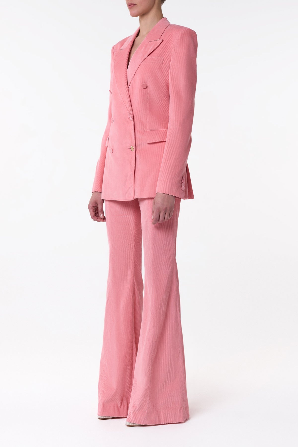 Ianthe Flare Pant in Rosa Sea Island Cotton Corduroy - 3