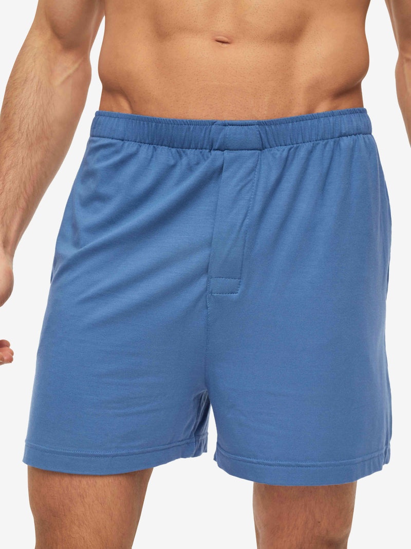 Men's Short Pyjamas Basel Micro Modal Stretch Storm Blue - 7