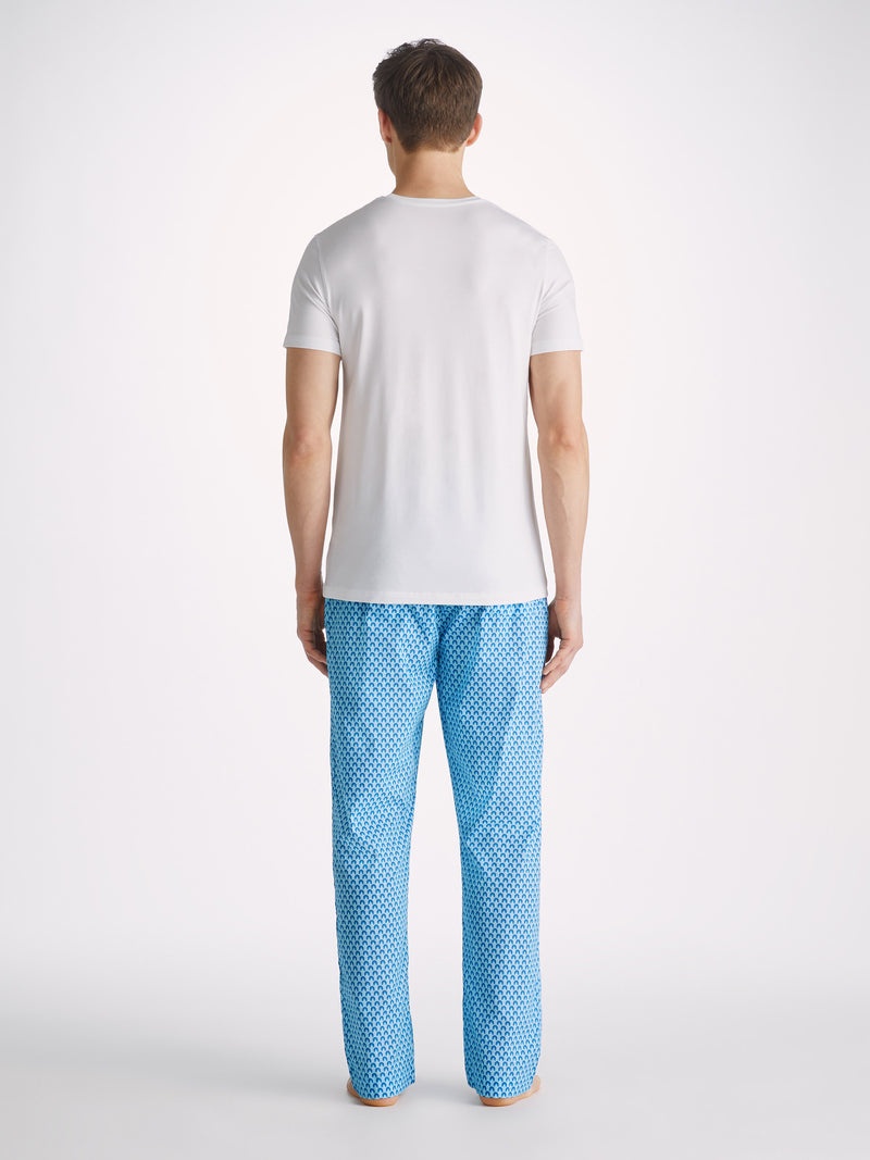 Men's Lounge Trousers Ledbury 65 Batiste Cotton Blue - 4