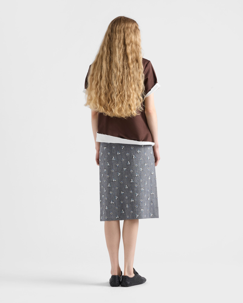 Embellished pinstripe wool midi-skirt 5