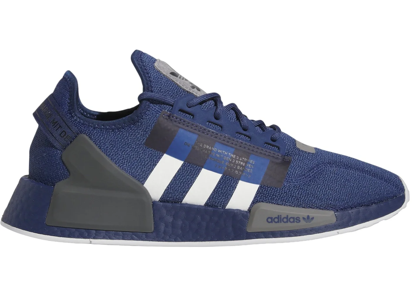 adidas NMD R1 V2 Tech Indigo Cloud White Grey Three - 1