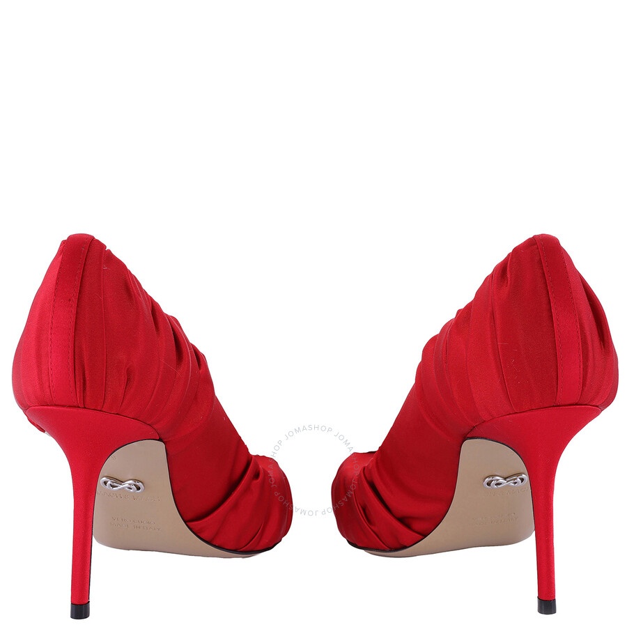 Mach & Mach Ladies Red Galaxy Satin Pumps - 4