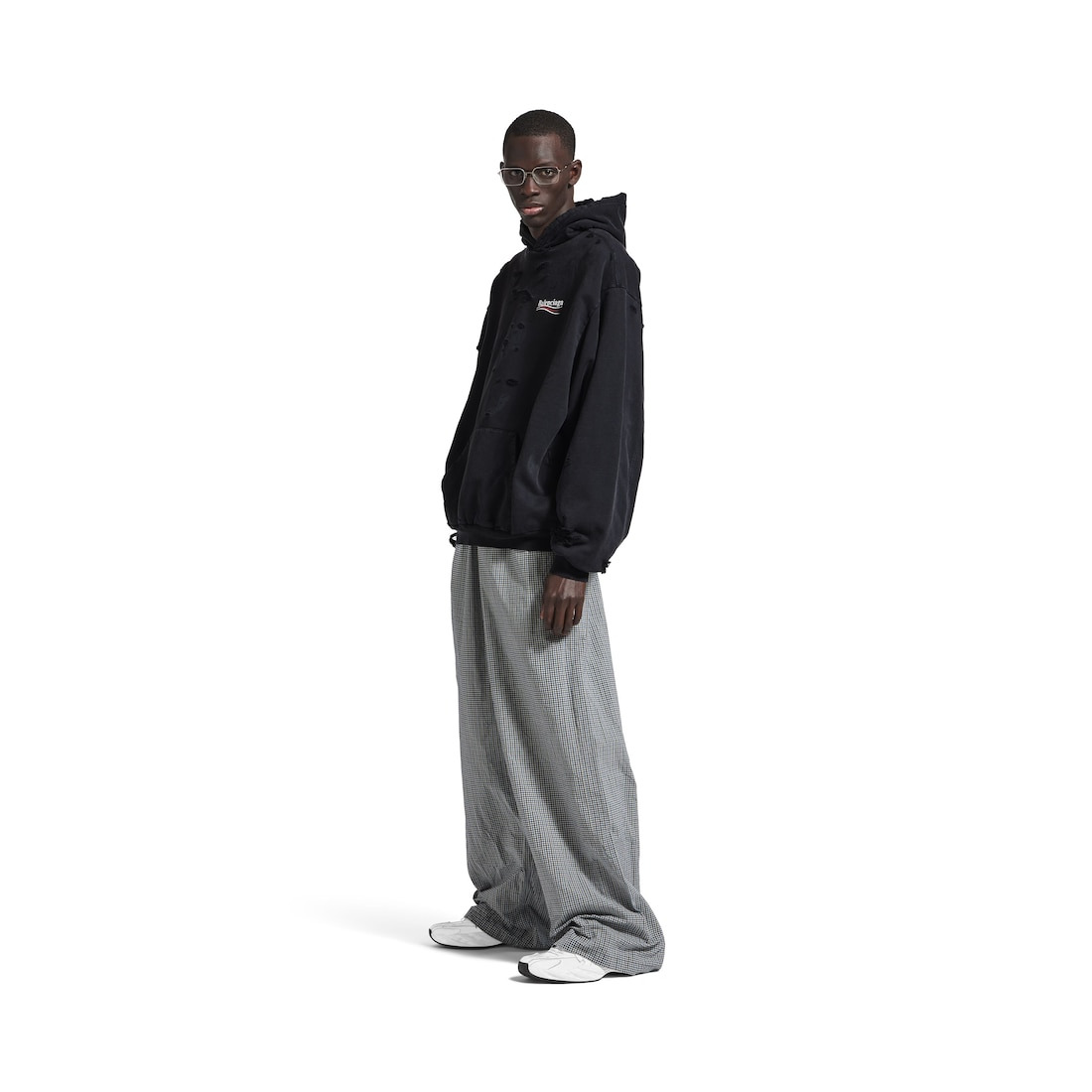 Men's Political Campaign Layered Hoodie in Black - 2
