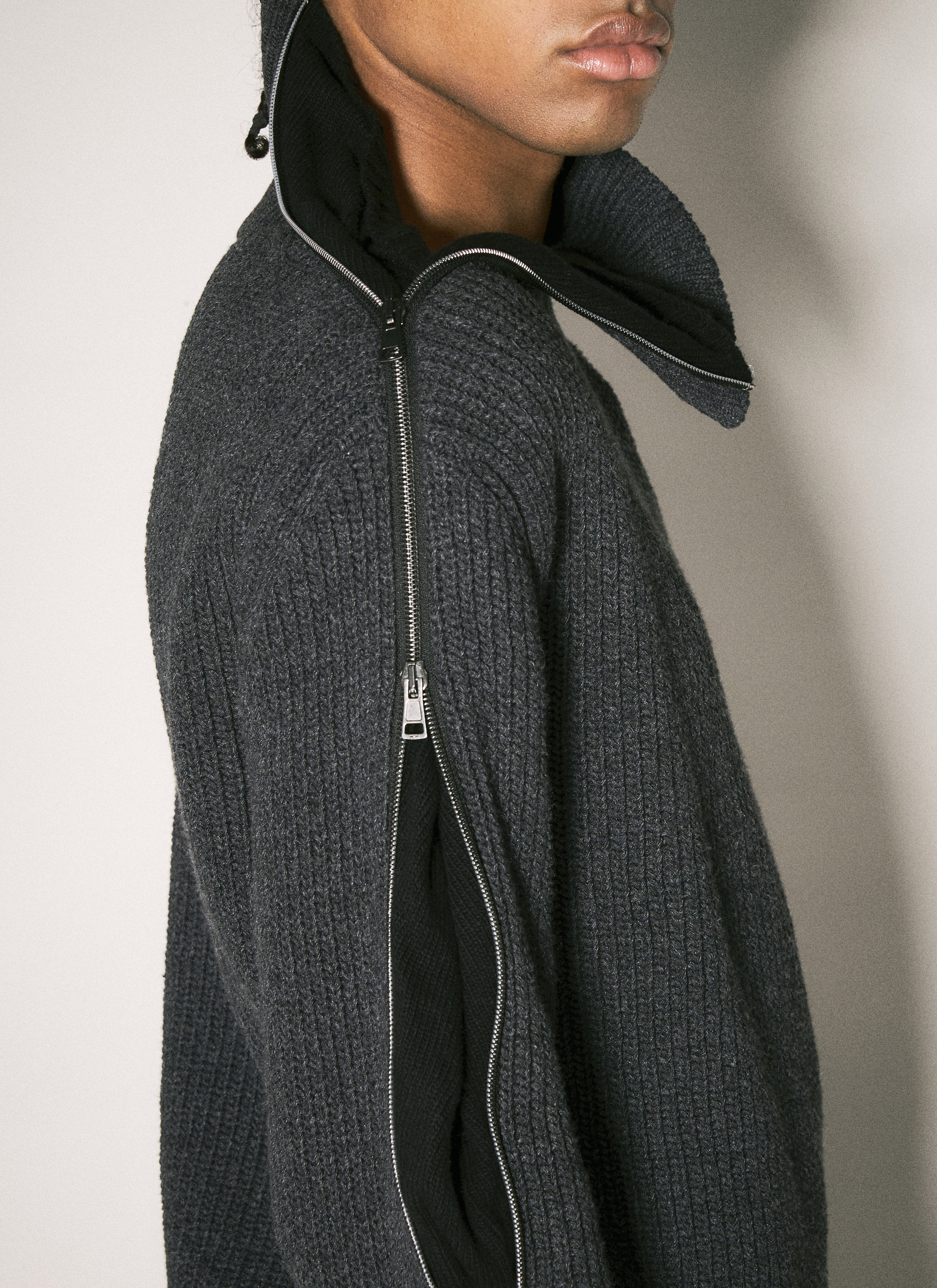 Zip-Insert Knit Sweater - 5