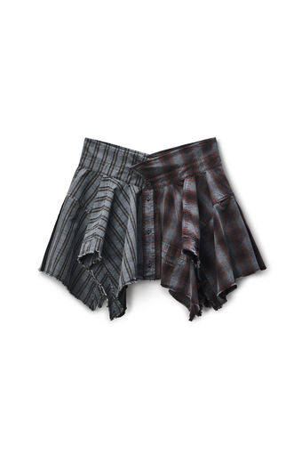 Mid-Rise Deconstructed Mini Skirt - 1
