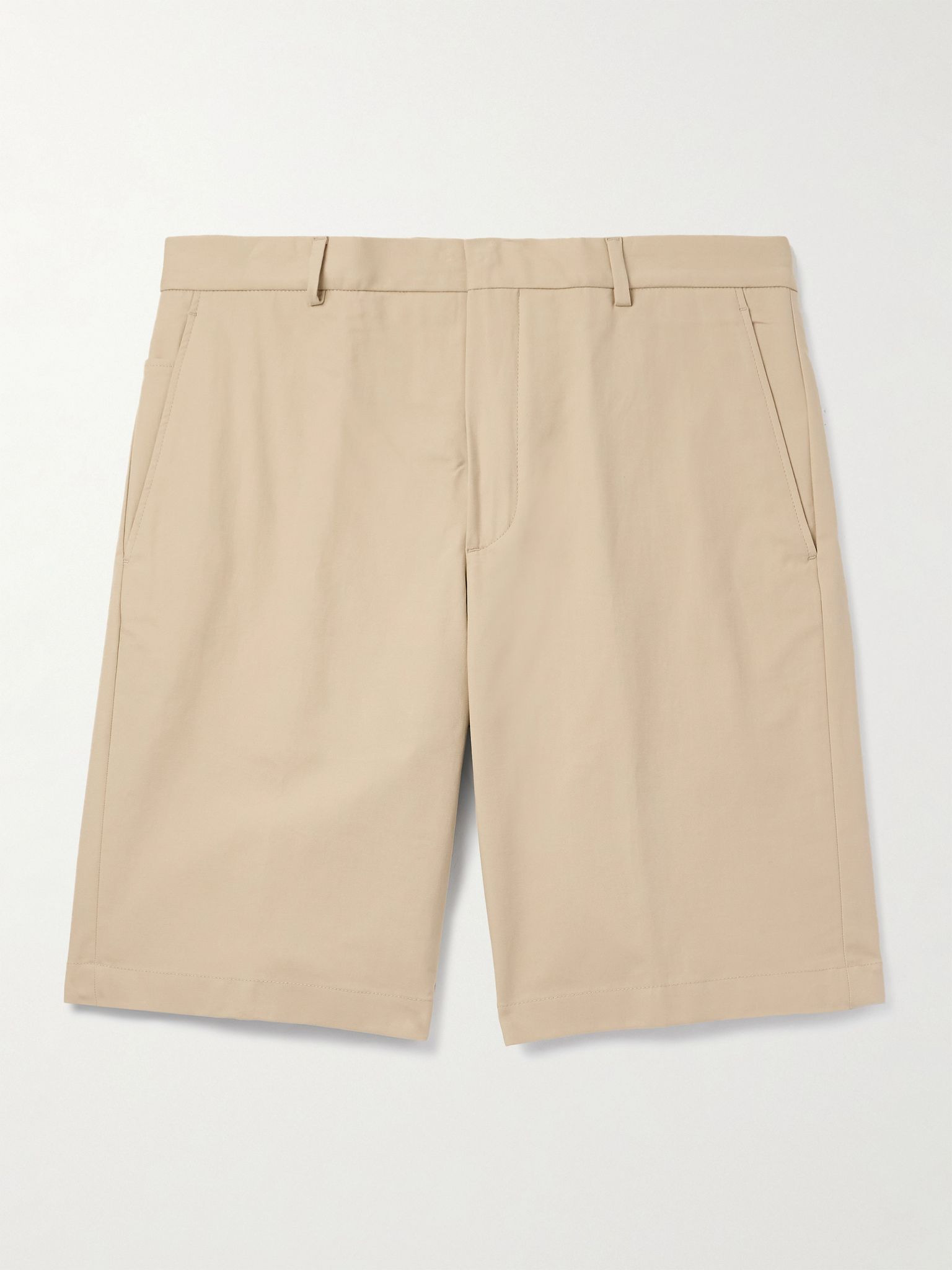 Jarno Straight-Leg Stretch-Cotton Bermuda Shorts Beige - 1
