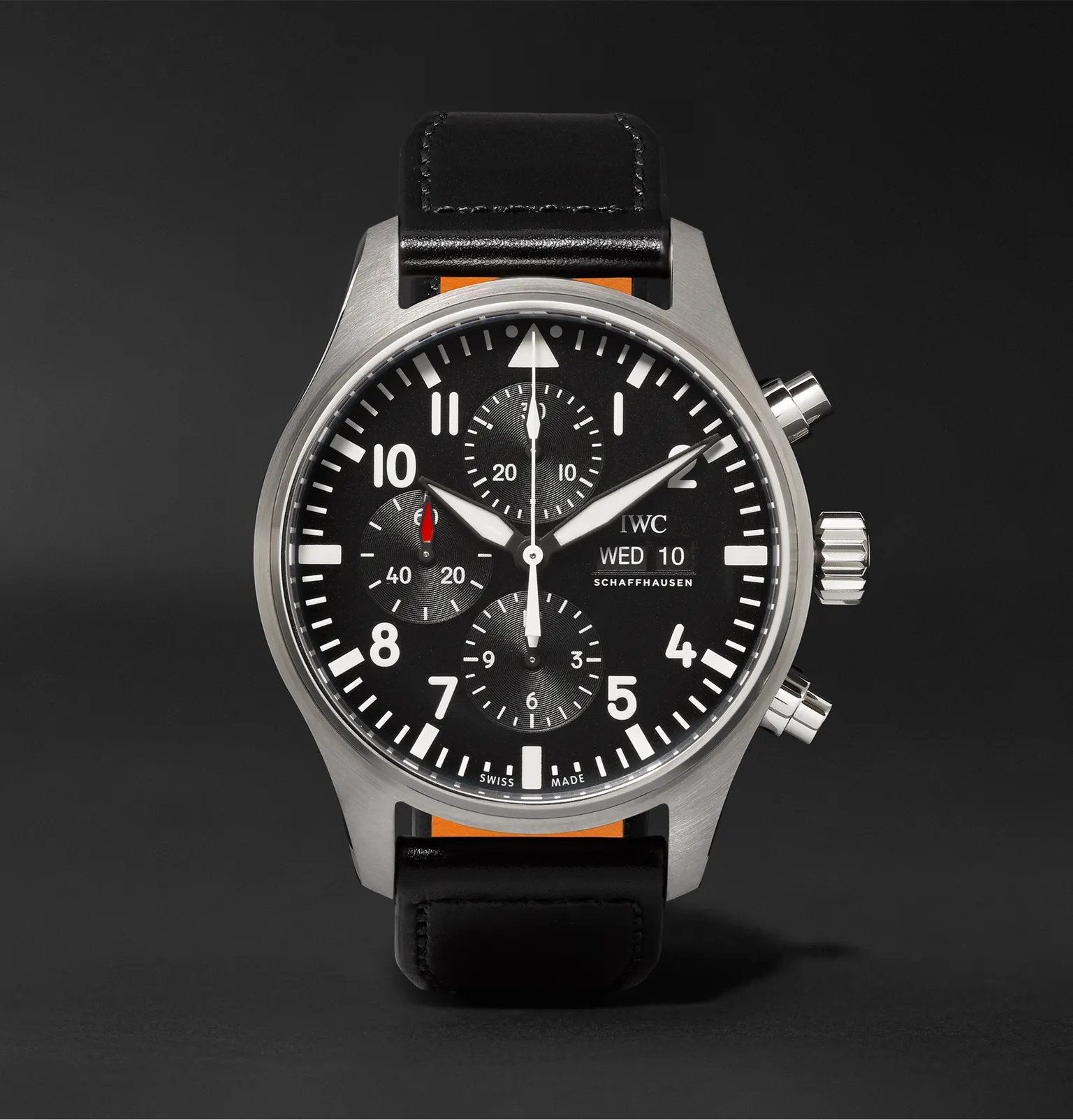 Pilot's Automatic Chronograph 43mm Stainless Steel and Leather Watch, Ref. No. IW377709 - 1