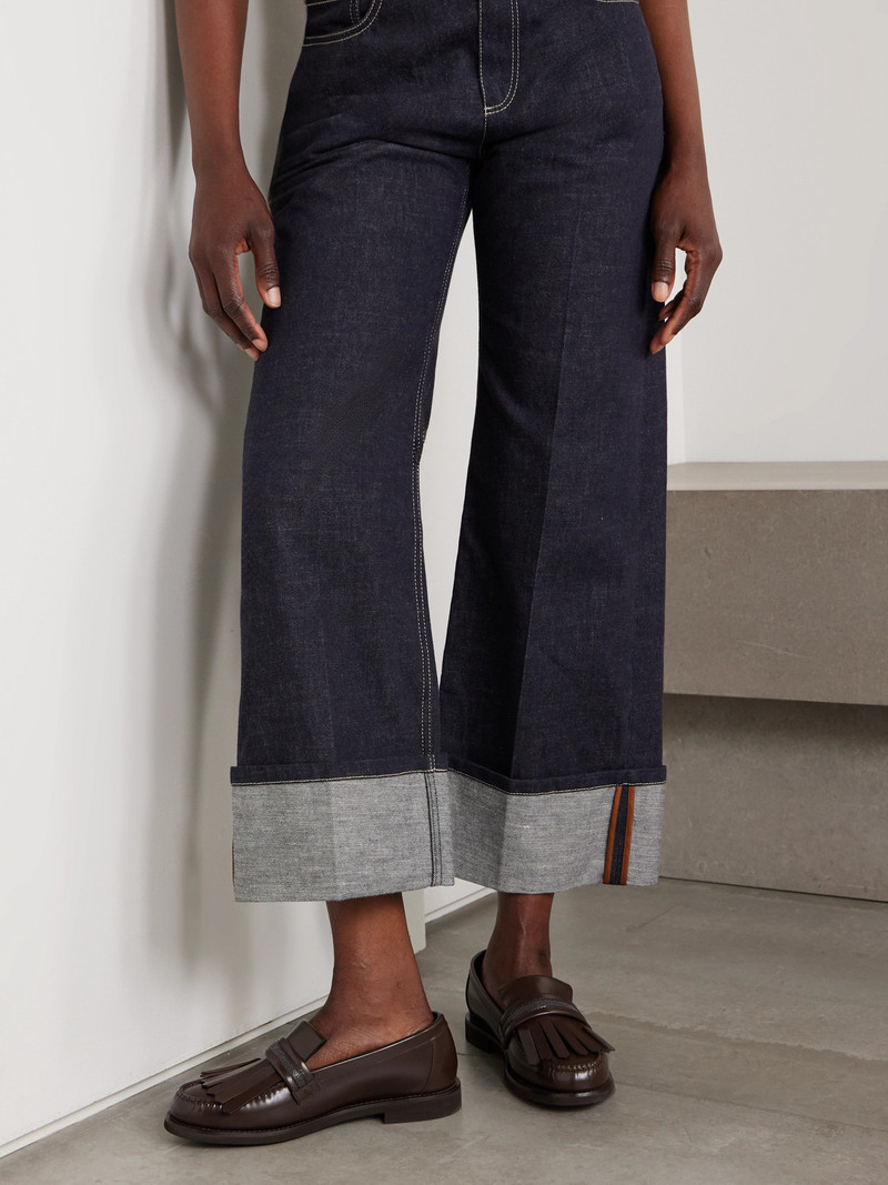 Brunello Cucinelli Bead-embellished Fringed Leather Loafers outlook