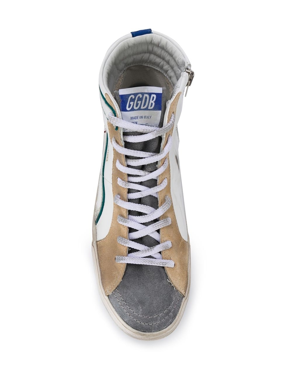 high-top distressed-finish sneakers - 4