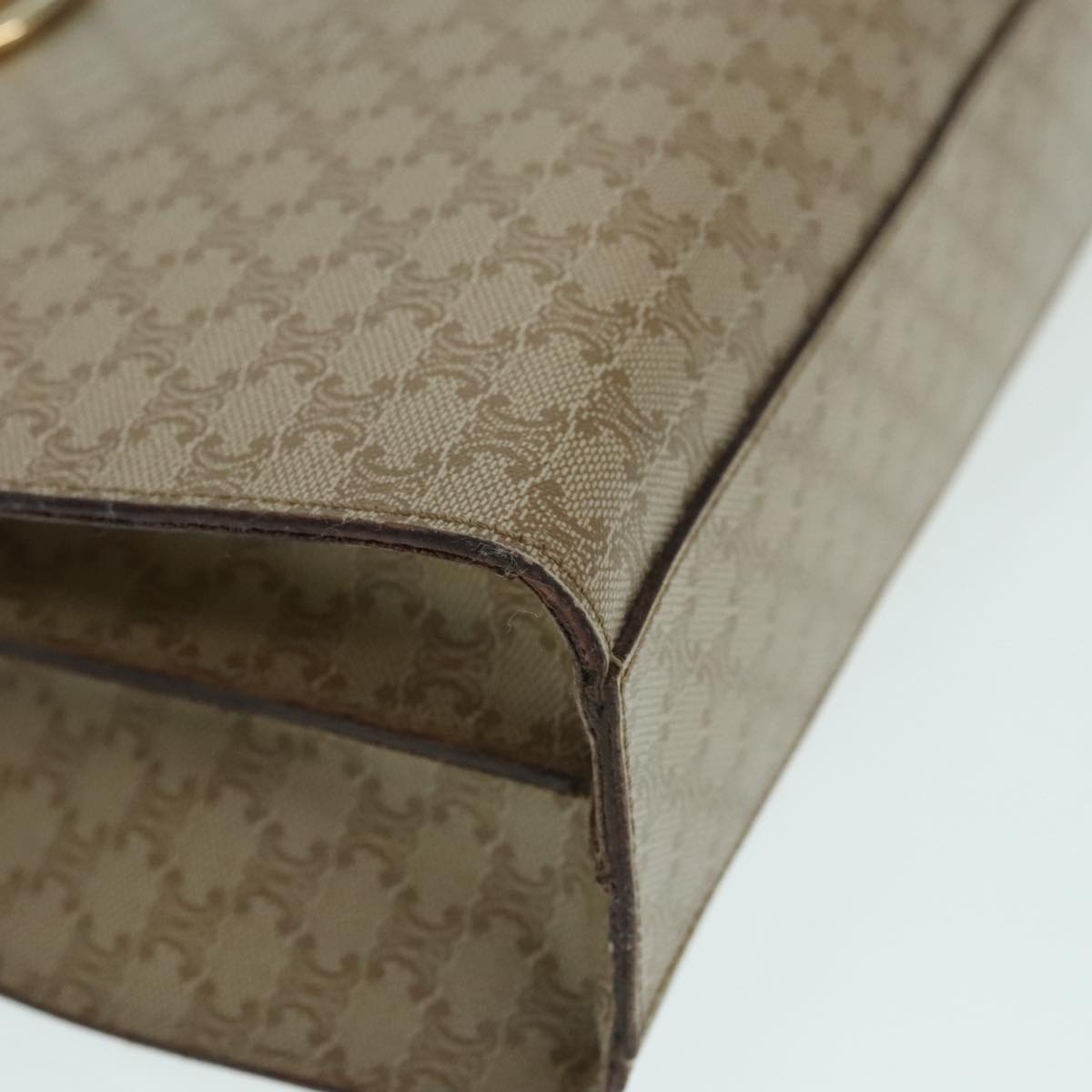 CELINE Macadam Canvas Hand Bag Beige Gold - 10