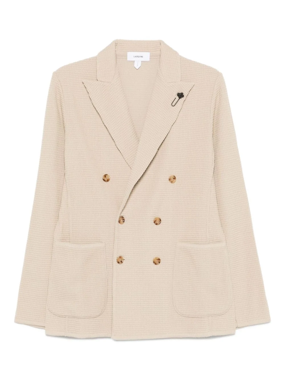 double-breasted waffle-textured jacket - 1