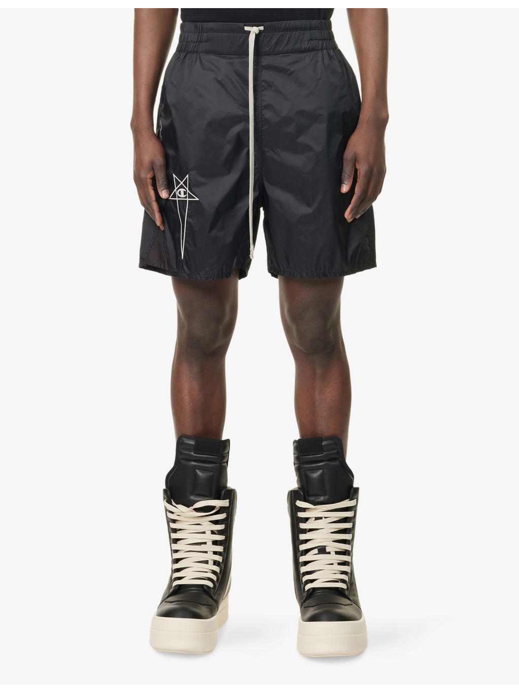 Rick Owens X Champion Logo-Embroidery Nylon Shorts - 3