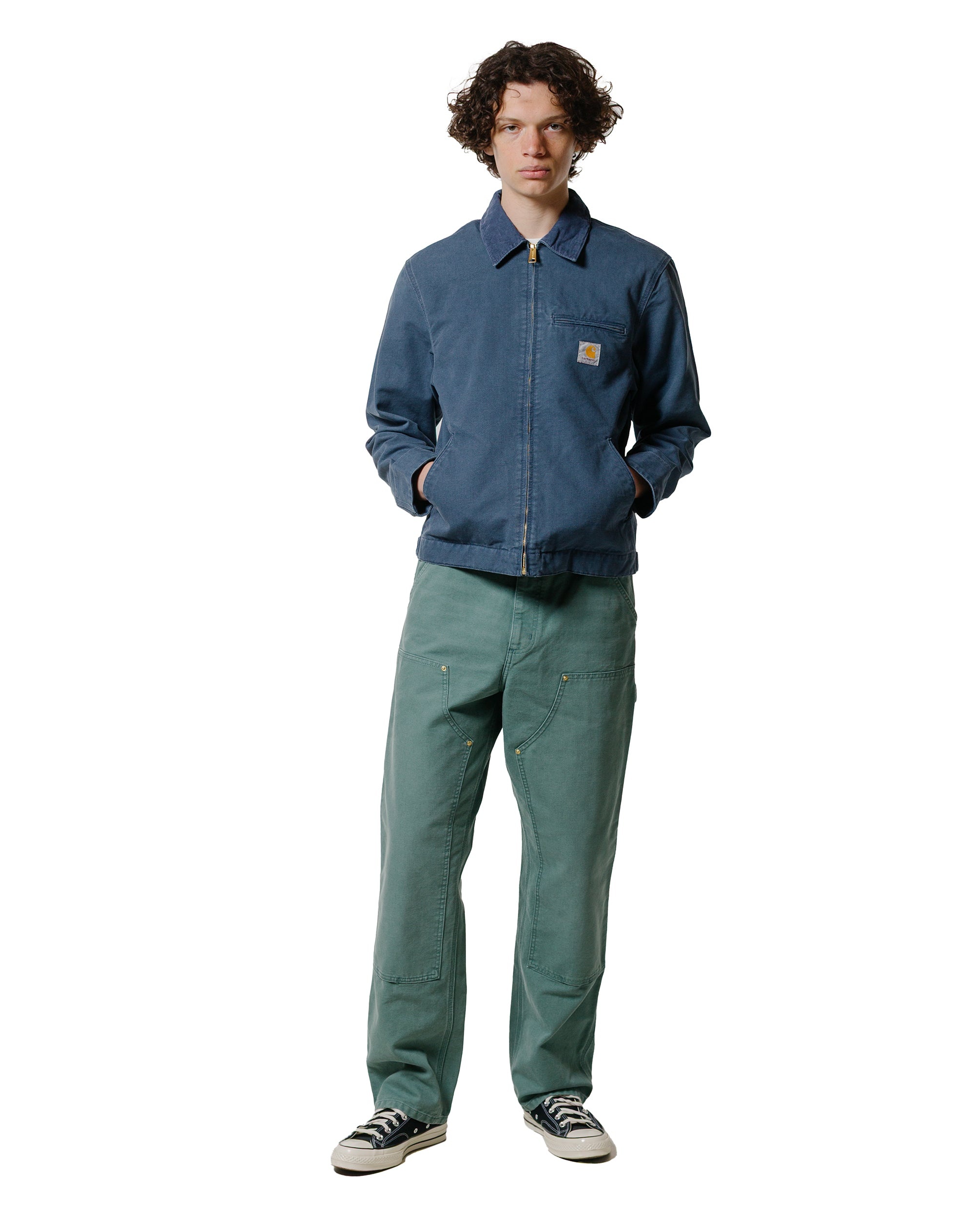 Carhartt W.I.P. Double Knee Pant Canvas Silver Pine Stone Canvas - 4