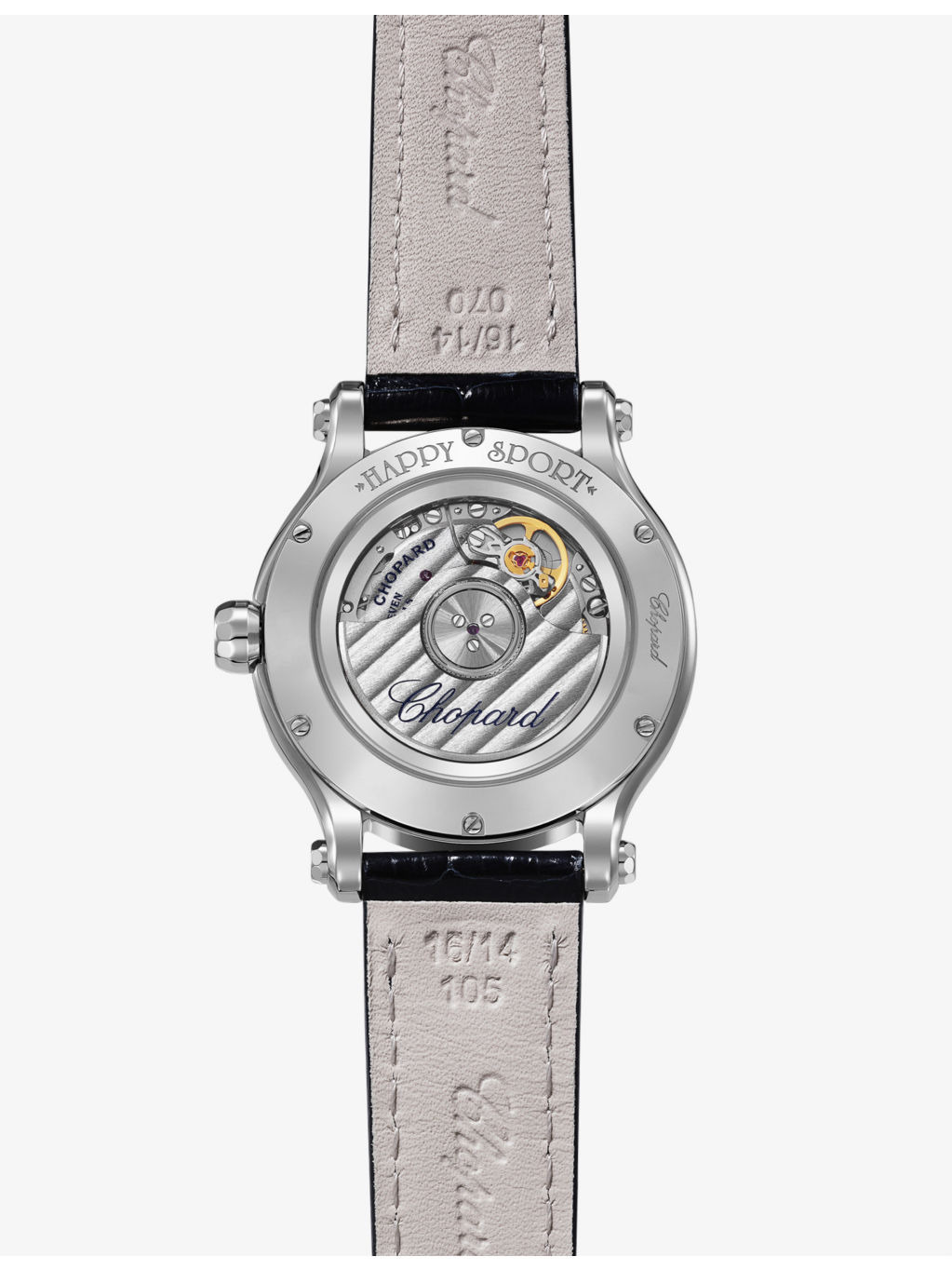 278608-3003 Happy Sport alligator-embossed leather, stainless-steel and 1.49ct diamond self-winding  - 3
