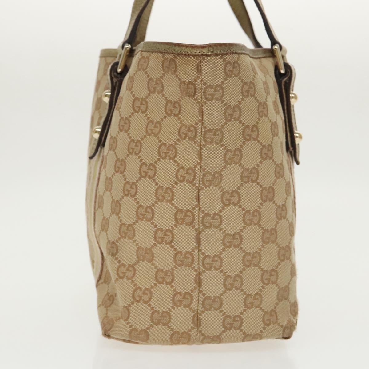 GUCCI GG Canvas Sherry Line Tote Bag Beige Gold Pink - 3