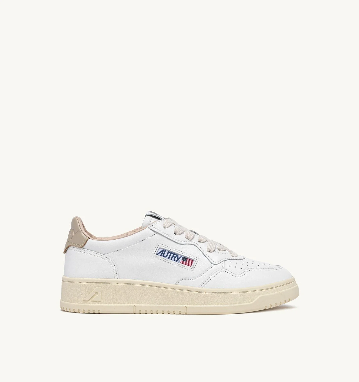 MEDALIST LOW SNEAKERS IN WHITE LEATHER AND TIDAL FOAM - 1