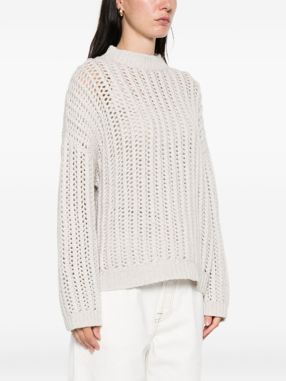 open-knit sweater - 3