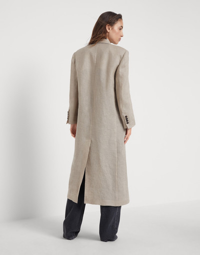 Brunello Cucinelli Lightweight linen coat with monili outlook