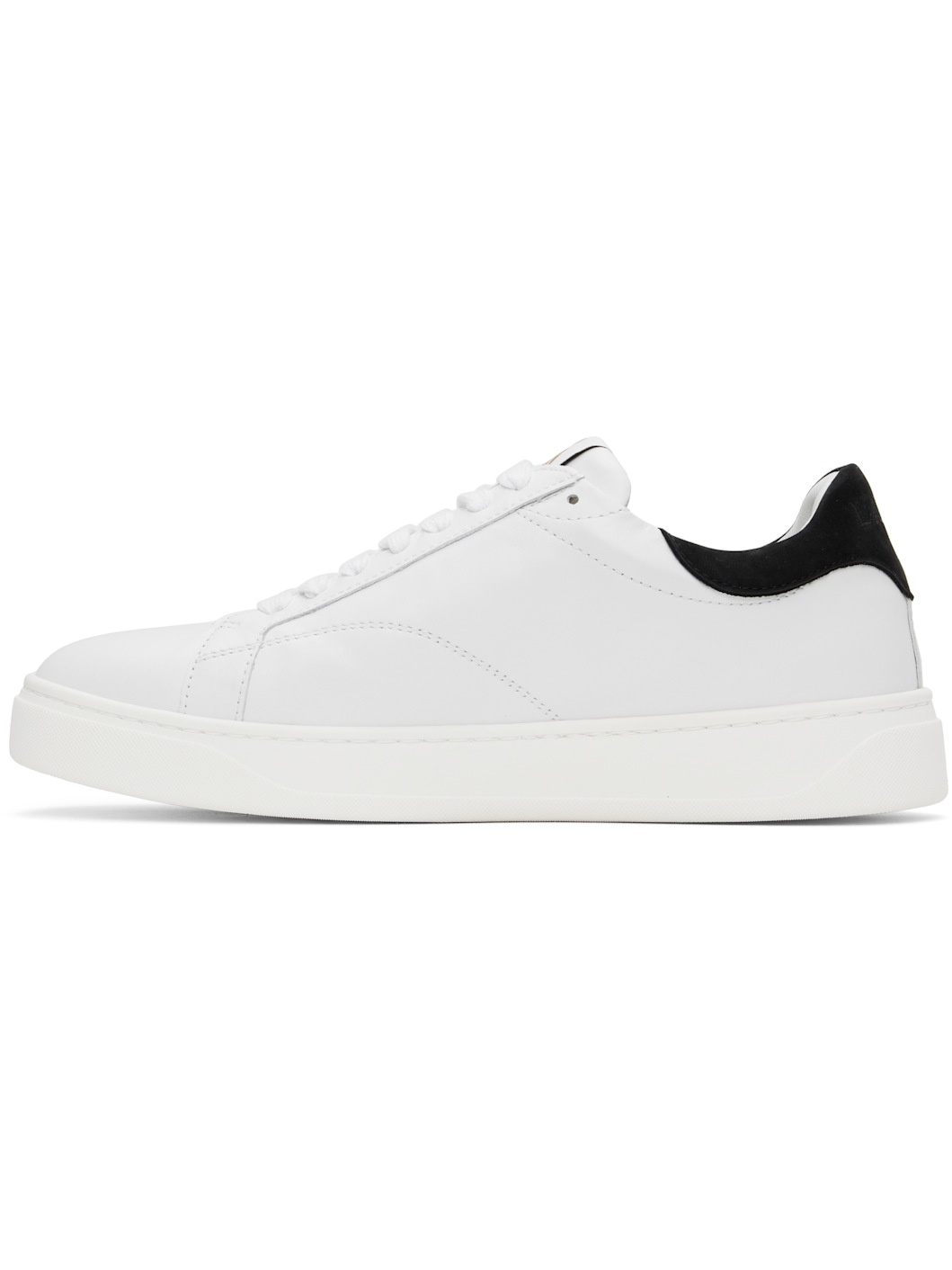White DDB0 Leather & Suede Sneakers - 3