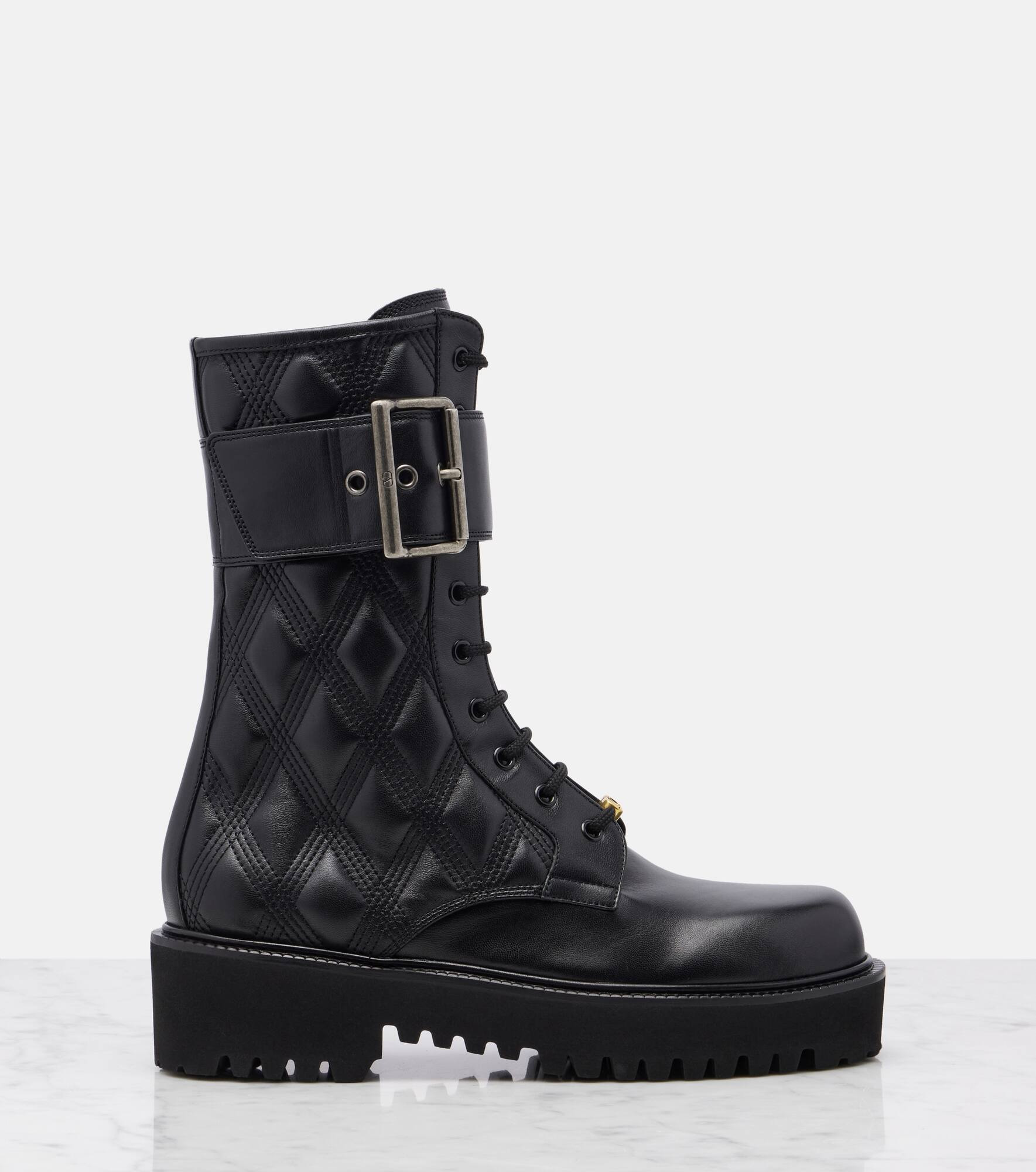 Quiltie 67 leather combat boots - 4