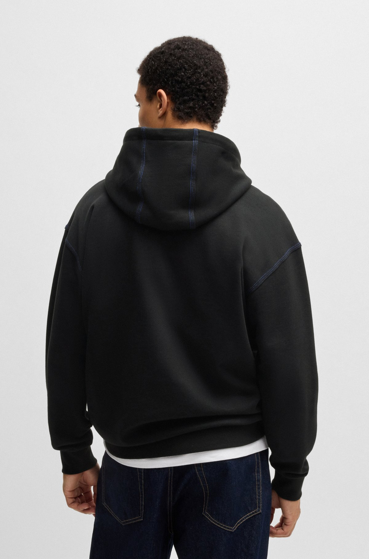 COTTON-TERRY LOOSE-FIT HOODIE WITH STITCHED LOGO - 5
