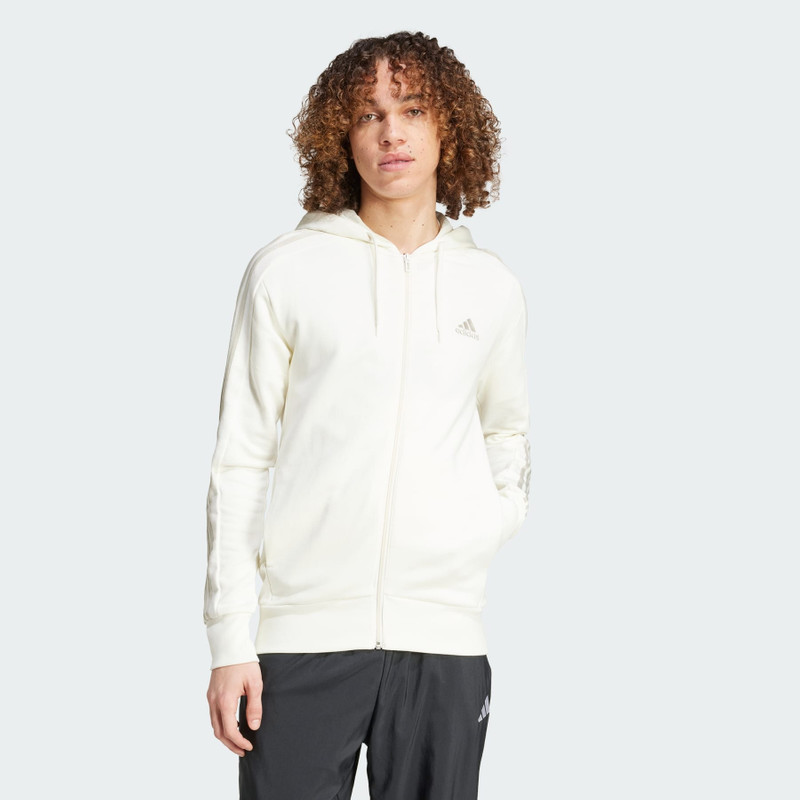 adidas Essentials French Terry 3-Stripes Full-Zip Hoodie outlook