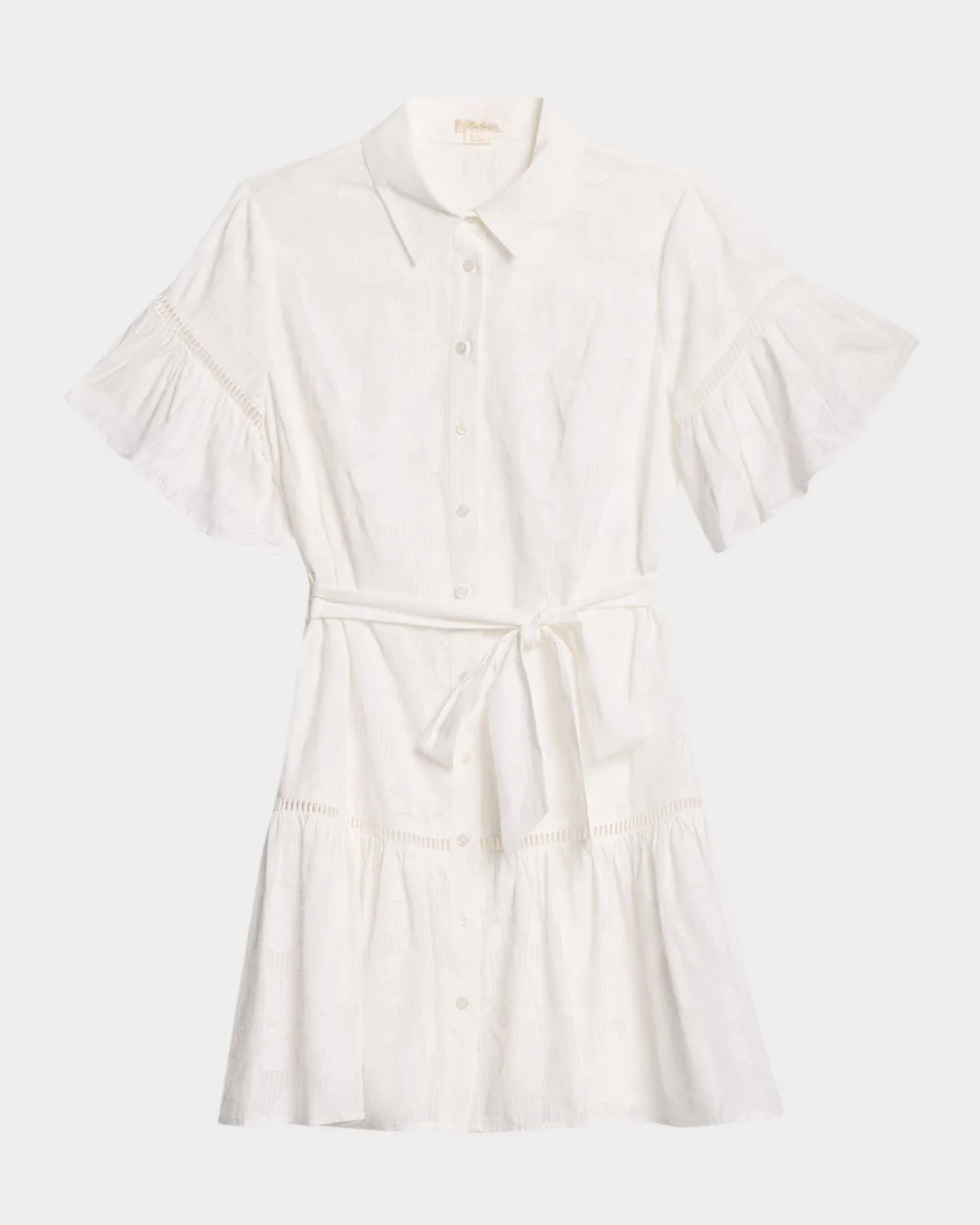 Floral Ruffle Mini Shirtdress - 1