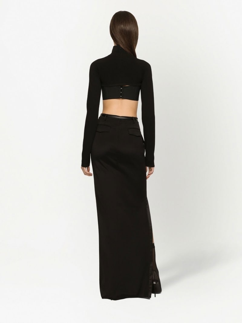 KIM DOLCE&GABBANA number-patch straight skirt - 4