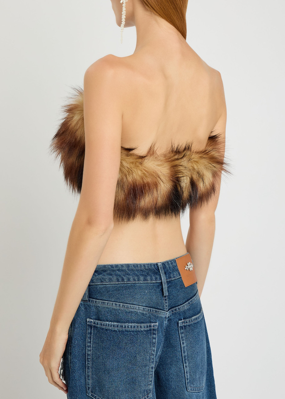 Simone Rocha Strapless Faux fur bra top - 3